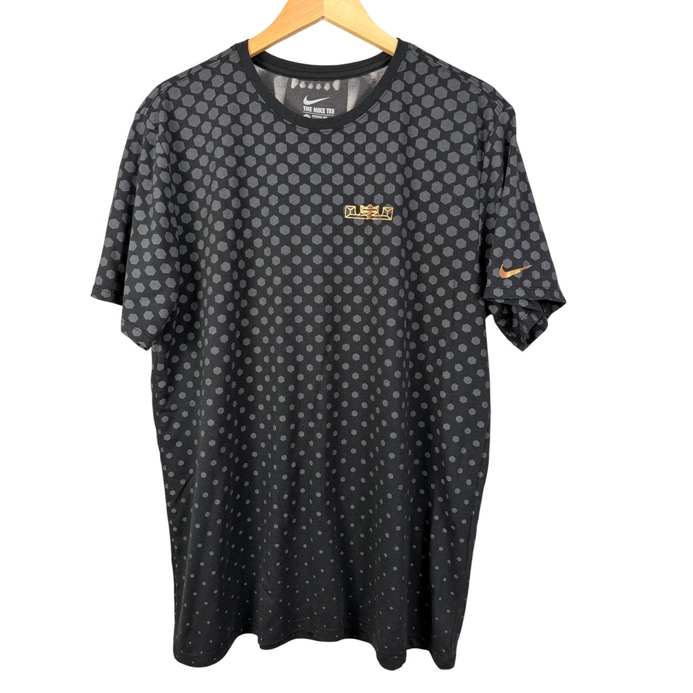 Nike Lebron Ascend Men's Black Hexagonal Pattern T Shirt XL‎